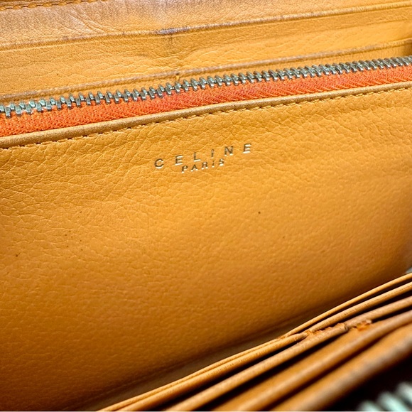 Celine Orange Leather long zippy wallet zip around wallet - Picture 8 of 16